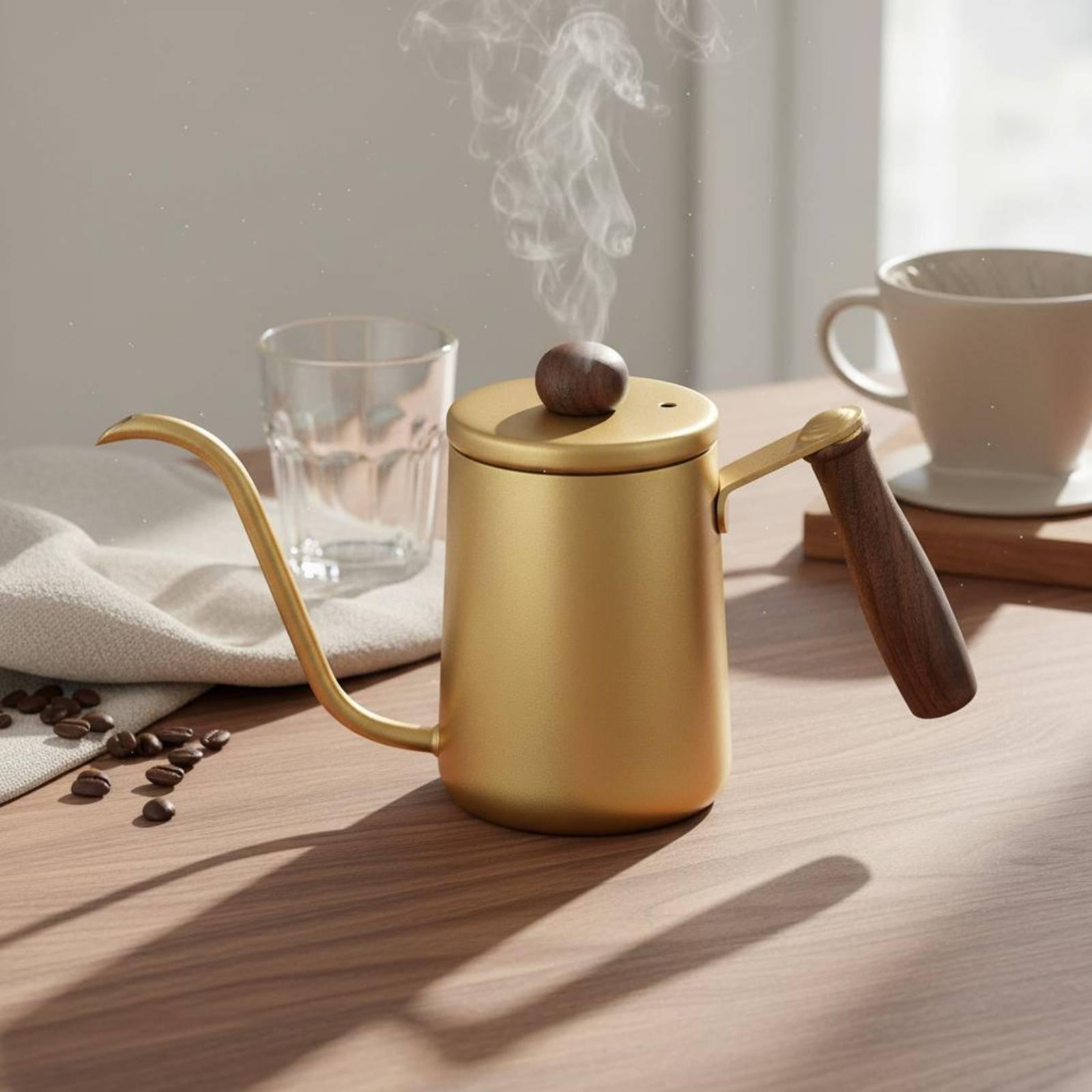 Coffee Tea Pot - Японский кофейник с деревянной ручкой, термостойкий,