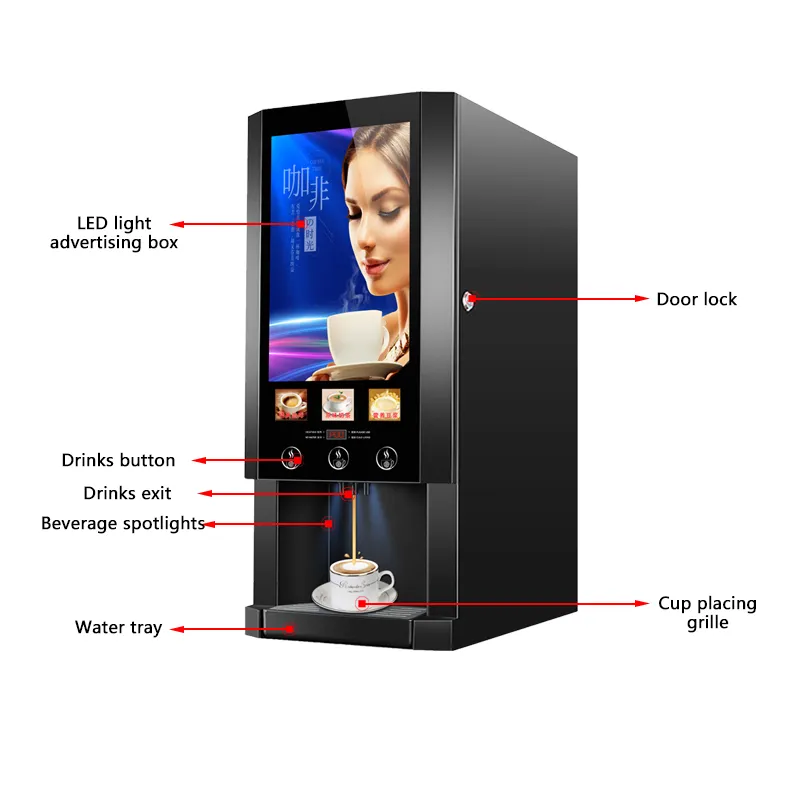 Умный сенсорный автомат для пр – обзор и цена Coffee Tea Vending Machine