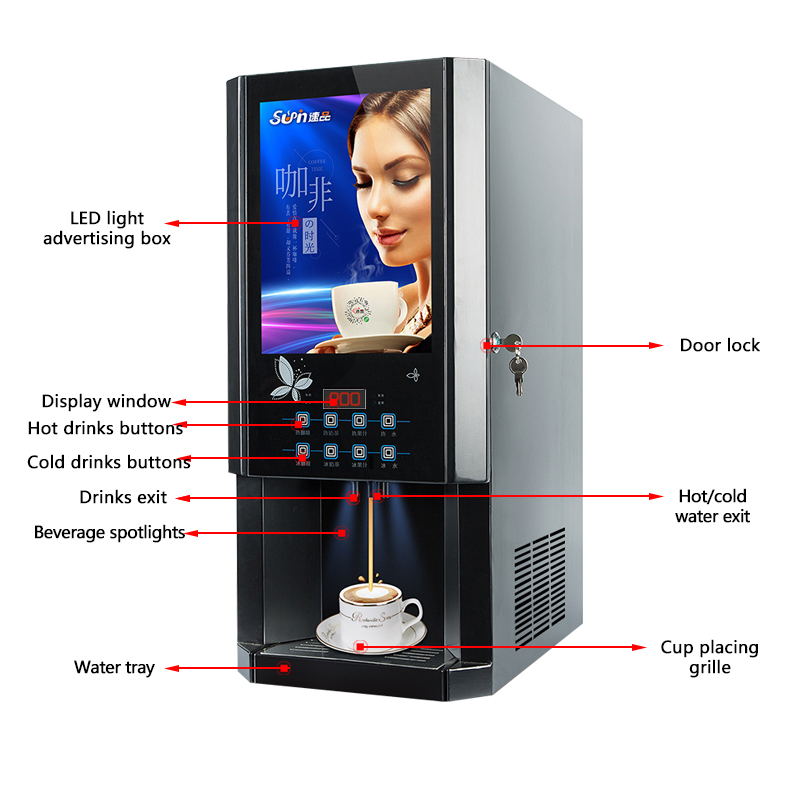 Коммерческий полностью автомат – обзор и цена Coffee Tea Vending Machine